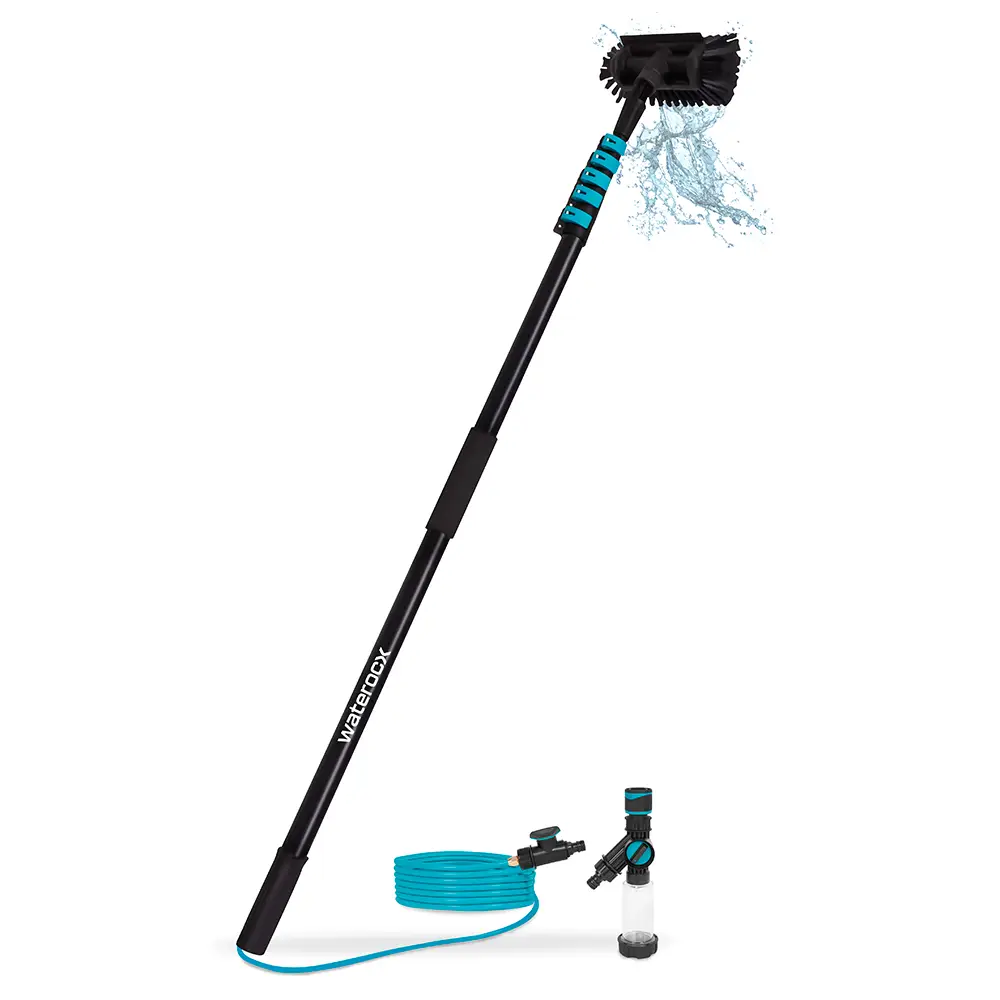 Waterocx Hybrid alu-carbon Water Fed Telescopic Pole 7.5 m | 5D Brush Head
