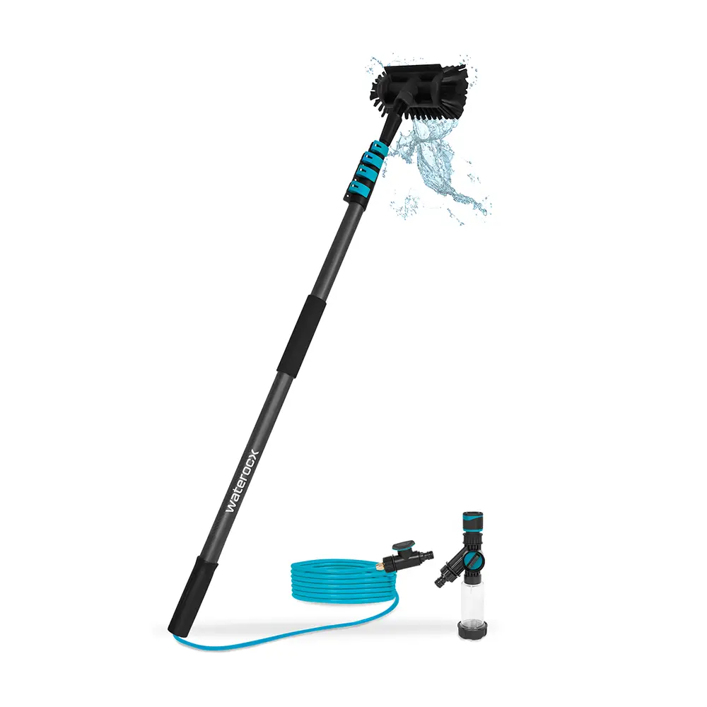Waterocx 3K Full carbon Water Fed Telescopic Pole 6.5 m | 5D Brush Head