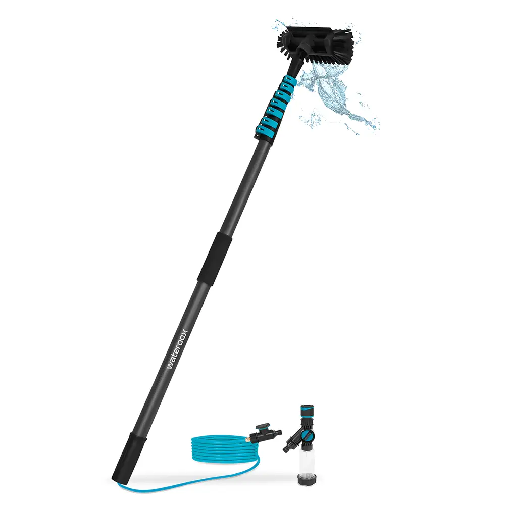 Waterocx 3K Full carbon Water Fed Telescopic Pole 9.8 m | 5D Brush Head
